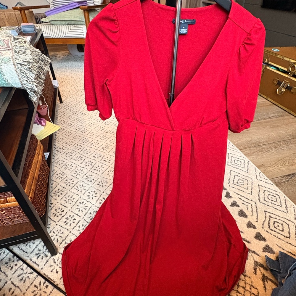 GAP Scarlet Red V-Neck Dress